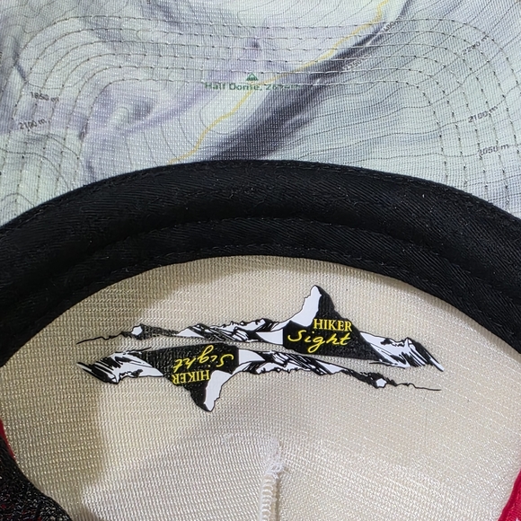 Hiker Sight Half Dome Yosemite Sketch Trucker Hat. Unique Topographic Unisex - Picture 3 of 9